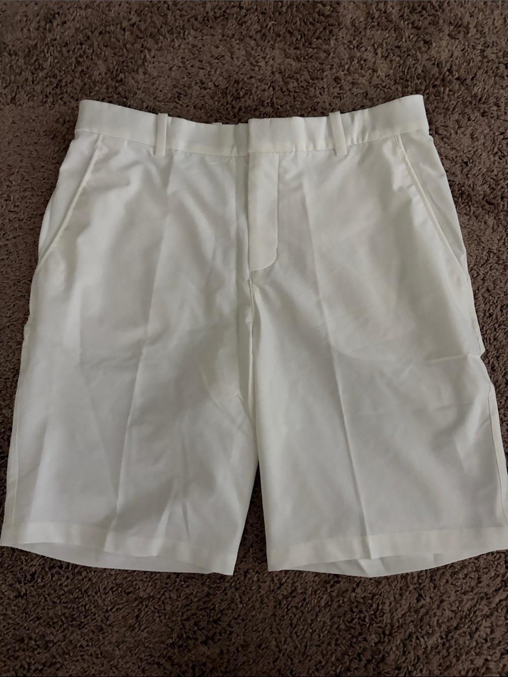 Nike White Flat-Front Men's Shorts